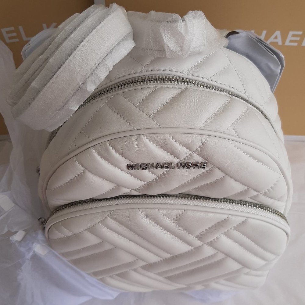 Michael Kors Abbey Medium Quilted Leather Backpack - Picture 3 of 8